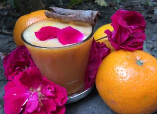 Fresh Healthy orange cinamon juice