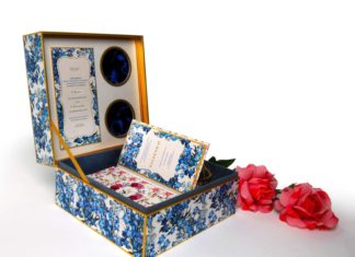 White Mirage Luxury wedding box floral invitation