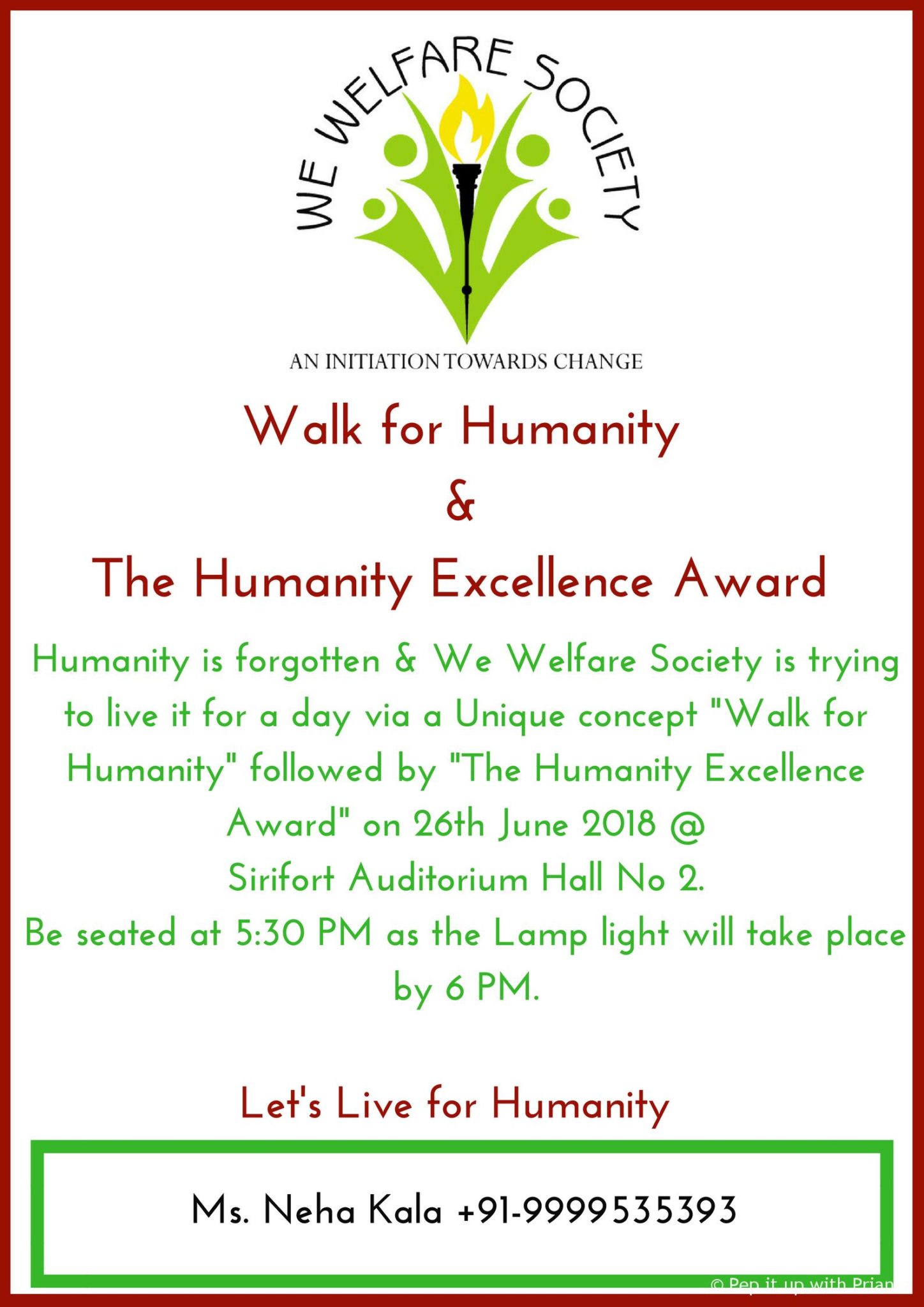 Second Album Launch 3 - We Welfare Society Presents Humanity Excellence Awards & Walk for Humanity by Ms. Neha Kala